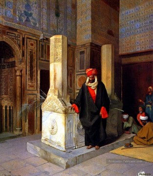 Prière au tombeau Ludwig Deutsch Orientalism Peinture à l'huile
